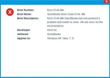 QuickBooks error 6144,304