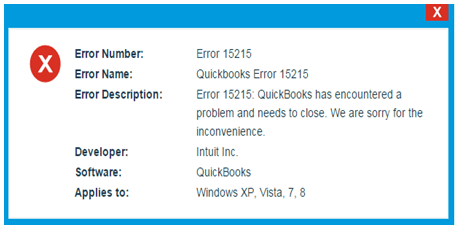 QuickBooks error 15215