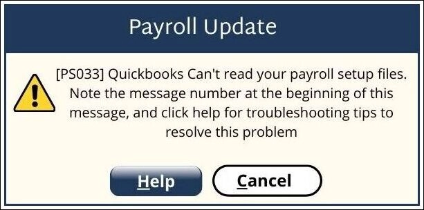 QuickBooks Error Code PS033