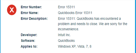 QuickBooks payroll error code 15311