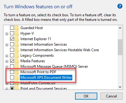 Microsoft document writer windows component