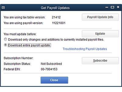 Updating Payroll services
