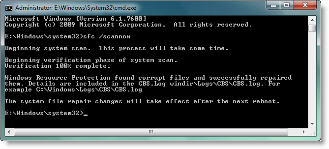 Solution 6: Running windows system file checker (sfc/scannow).