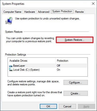 Use windows system restore to undo the changes