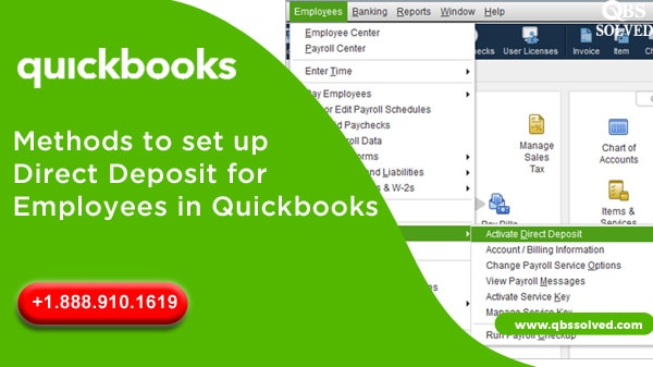 Methods to set up Direct Deposit for Employees in Quickbooks