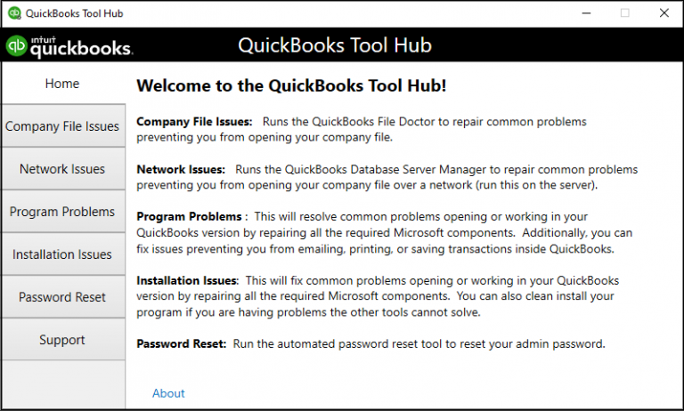 Using QuickBooks File doctor tool 