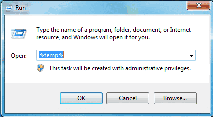 Control window temp folder 
