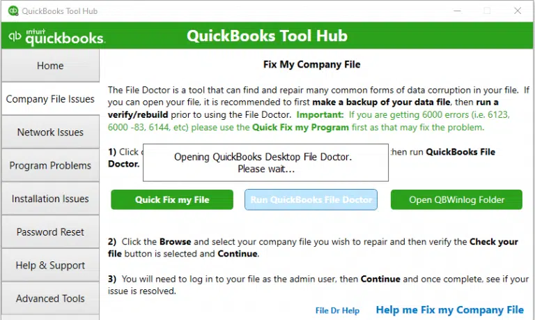 <!-- wp:paragraph -->
<p>QuickBooks file doctor tool can prove quite helpful in resolving QuickBooks error 15107. For this:  </p>
<!-- /wp:paragraph -->

<!-- wp:paragraph -->
<p>Download the QuickBooks  tool hub and this can be done from the Intuit Website. </p>
<!-- /wp:paragraph -->

<!-- wp:paragraph -->
<p>Press Ctrl+J and move to the download folder and follow the steps to install the tool. </p>
<!-- /wp:paragraph -->

<!-- wp:paragraph -->
<p>Once the tool is installed, you should open the QuickBooks tool hub.</p>
<!-- /wp:paragraph -->

<!-- wp:paragraph -->
<p></p>
<!-- /wp:paragraph -->

<!-- wp:paragraph -->
<p>Move to the company file issues tab. </p>
<!-- /wp:paragraph -->

<!-- wp:paragraph -->
<p>Pick Run QuickBooks file doctor tool.</p>
<!-- /wp:paragraph -->

<!-- wp:paragraph -->
<p>Select the Company file</p>
<!-- /wp:paragraph -->

<!-- wp:paragraph -->
<p></p>
<!-- /wp:paragraph -->

<!-- wp:paragraph -->
<p>Scanning of the file might take some time. </p>
<!-- /wp:paragraph -->