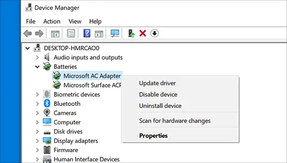 Updating the device drivers